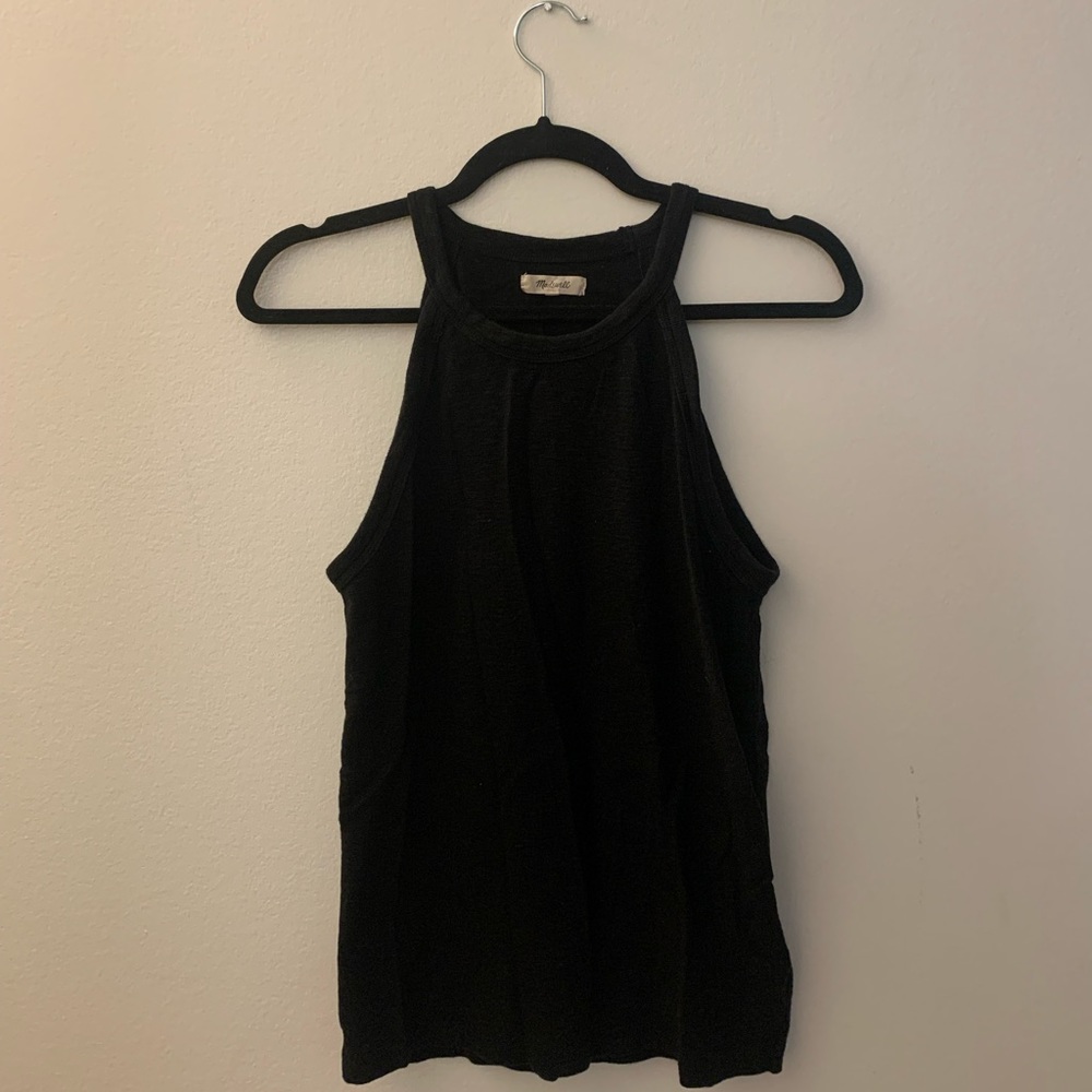 madewell racer back high neck tank top